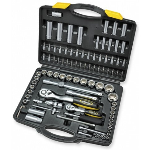 Kit valigetta 94 chiavi a bussola e accessori 1/2" 1/4" Mundial