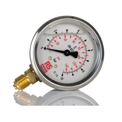 Manometro Glicerina Isometrico D63 1/4"Rad 0-60