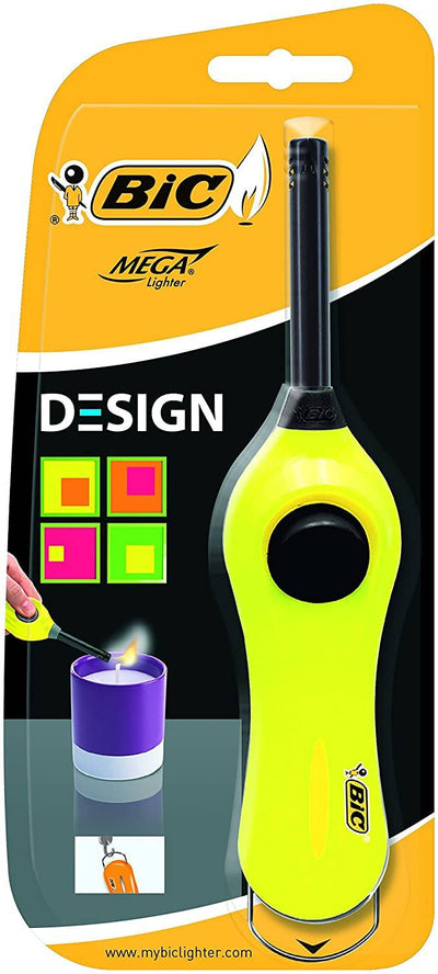 Accendigas Bic Mega Lighter Multiuso Elettronico Design (giallo fluo)