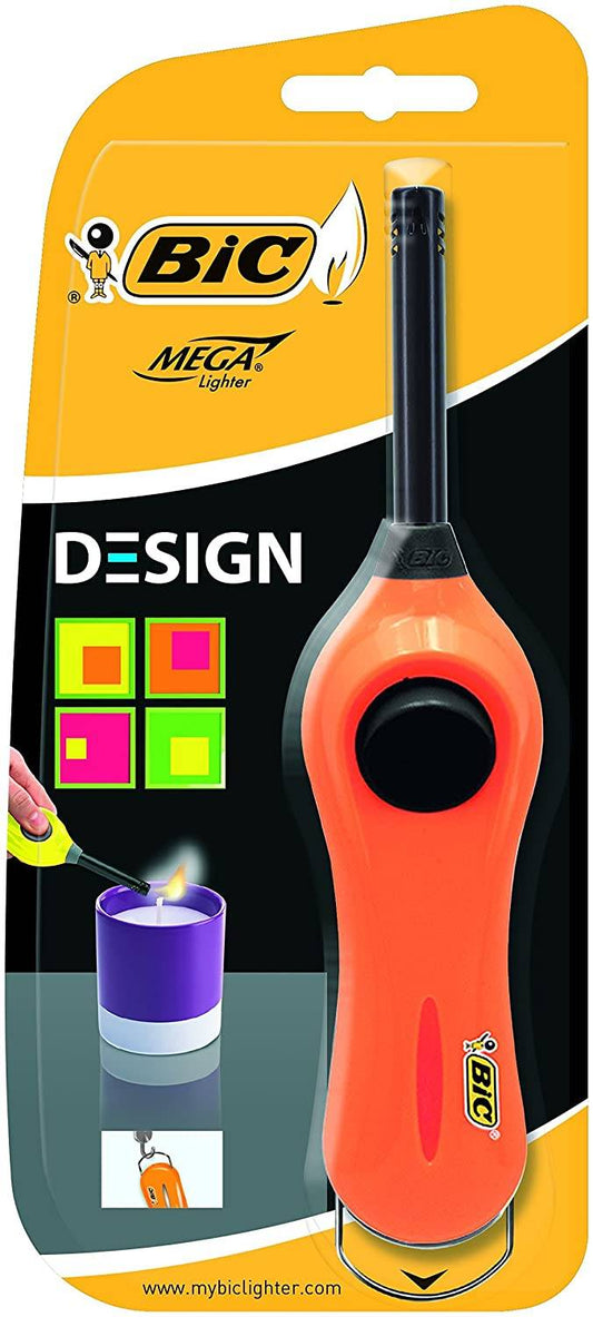 Accendigas Bic Mega Lighter Multiuso Elettronico Design (arancio fluo)