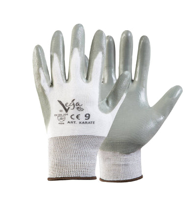 Polyester gloves Continuous wire spalmed nitrile gray Vega